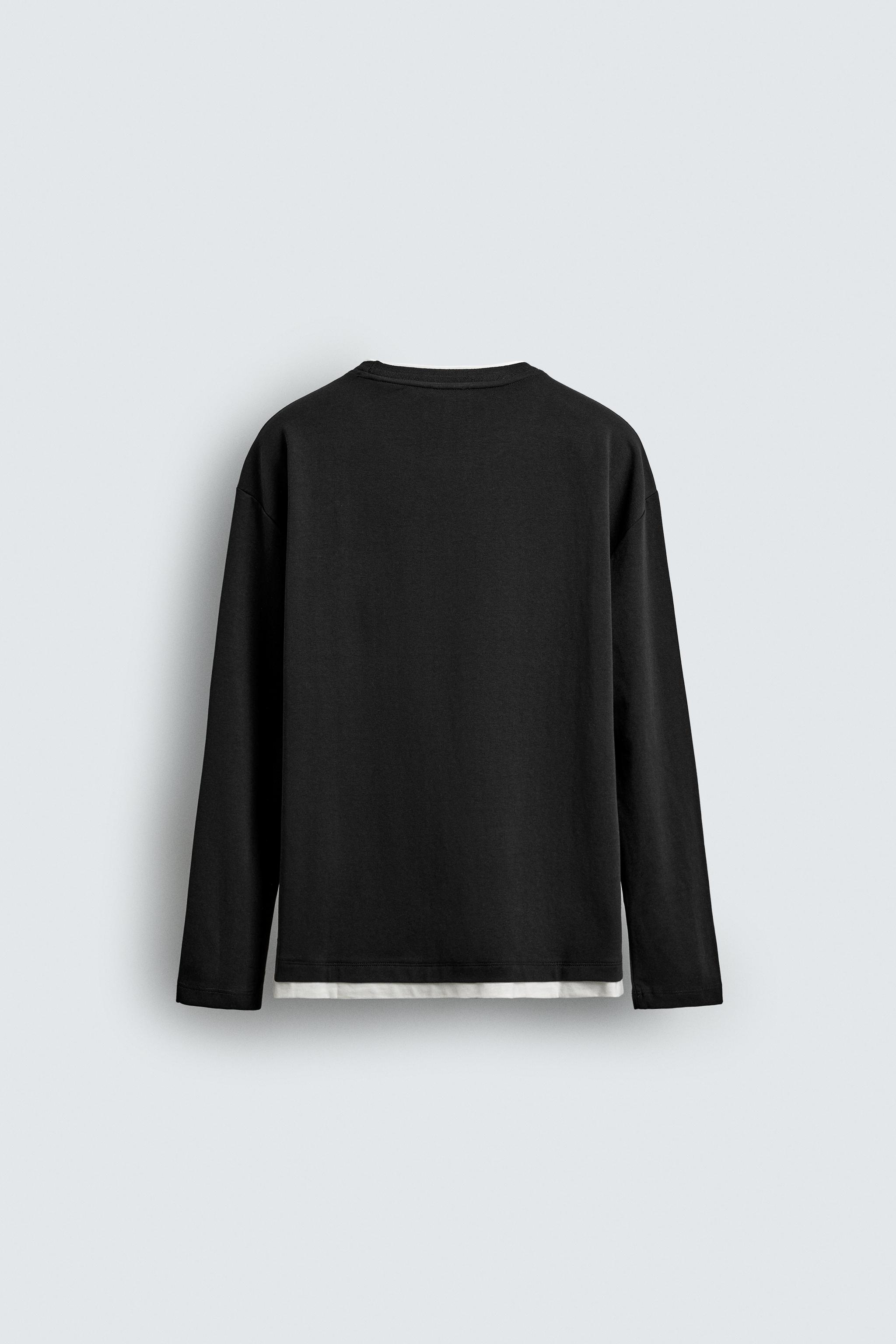 CONTRAST DOUBLE HEM T-SHIRT